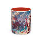 Festive Santa Accent Coffee Mug, Christmas Gift, Holiday Decor, Winter Wonderland, Hot Cocoa Mug, Seasonal Drinkware - 250 USA Celebration