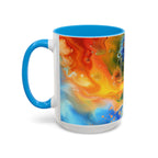Colorful Mugs (11oz, 15oz) Intense abstract oil splat- coffee cup - 250 USA Celebration