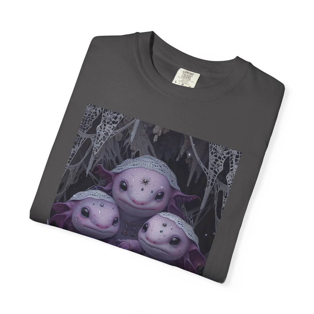 Three Axolotl Friends T-Shirt | Cute Purple Axolotl Illustration - 250 USA Celebration