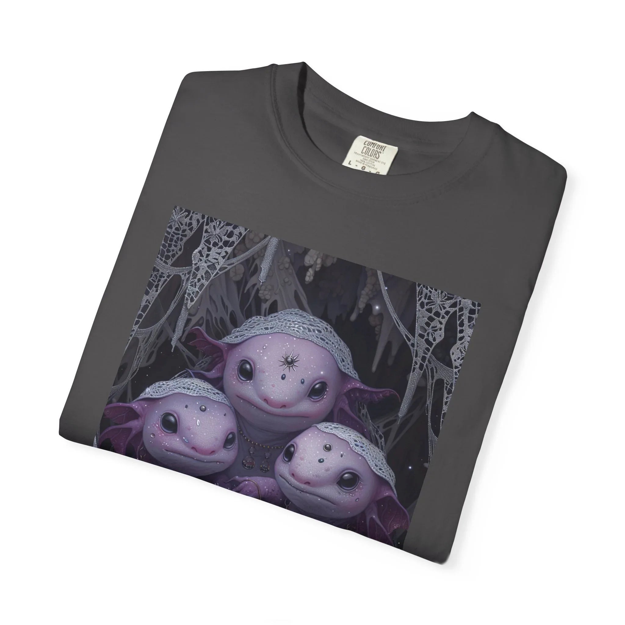 Three Axolotl Friends T-Shirt | Cute Purple Axolotl Illustration - 250 USA Celebration
