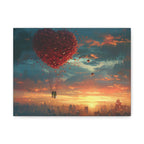 Romantic Canvas Wall Art, Love, Heart Balloon Art, Gift for Couples, Valentines Wall Decor, Valentine's Day Women's Merchandise, Valentines - 250 USA Celebration