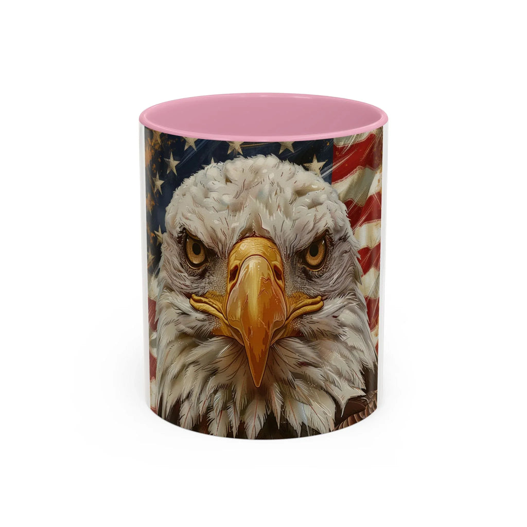 Colorful Mugs (11oz, 15oz) Majestic bald eagle head Patriotic coffee cup, America 250 Celebration coffee cup - 250 USA Celebration