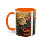 Bald Eagle with Tattered American Flag Coffee Mug | Fireworks Patriotic 11oz 15oz - 250 USA Celebration