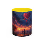 Romantic Sunset Coffee Mug, Love Gift Couples, Heart Design, Cozy Gift for Friends, Coffee Lover Gift, Valentine's Day Women's Merchandise - 250 USA Celebration