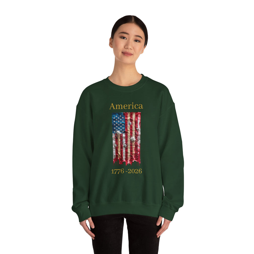 America 1776-2026 Flag Crewneck Sweatshirt