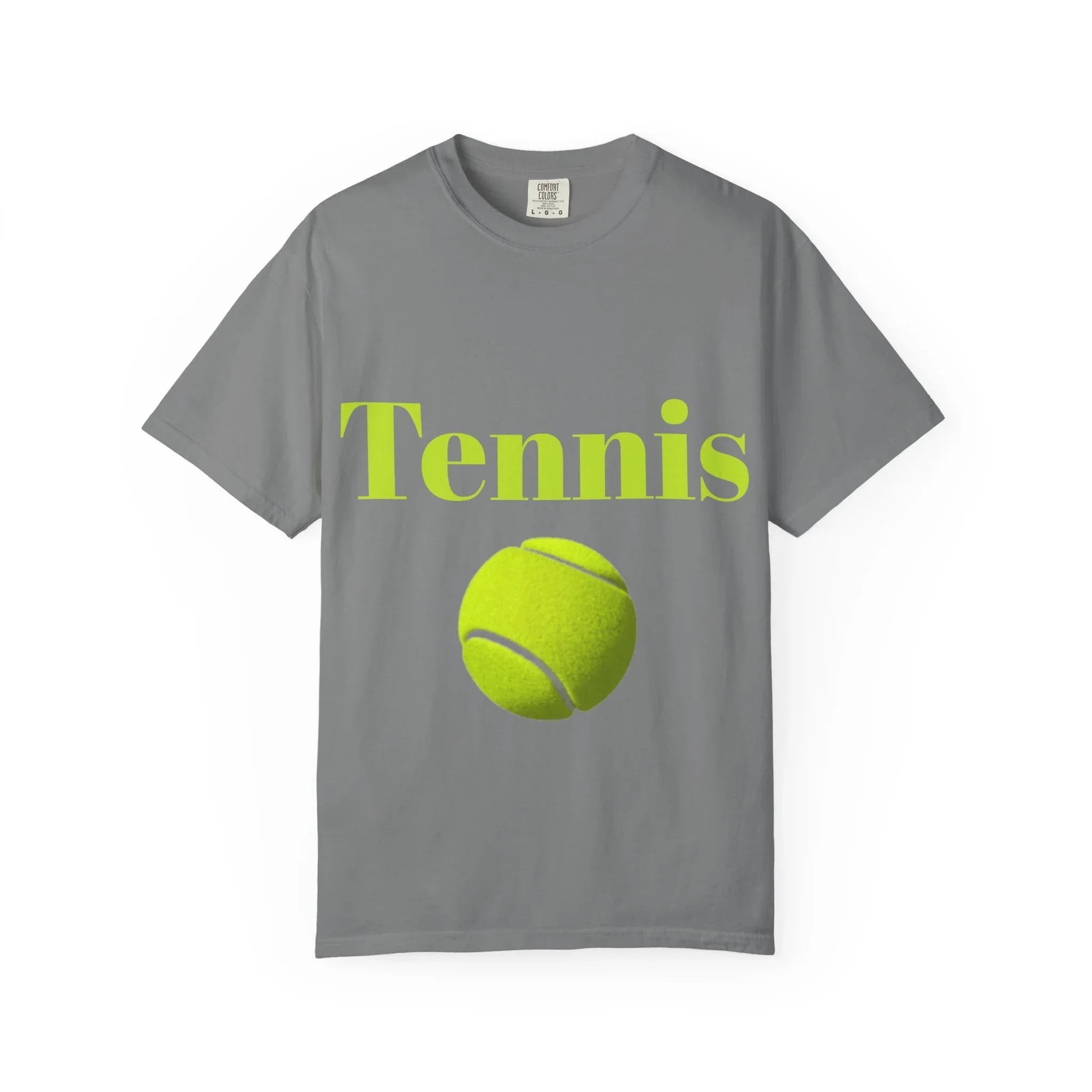 Tennis Ball Graphic Tee | Tennis Shirt, Neon Green Text - 250 USA Celebration