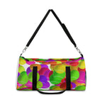 Colorful Overlapping Circles Duffel Bag | Neon Bubble Pattern, Travel Gym Bag, Tennis Anyone, Love, Tennis Bag, Weekender, Love Tennis Bag - 250 USA Celebration