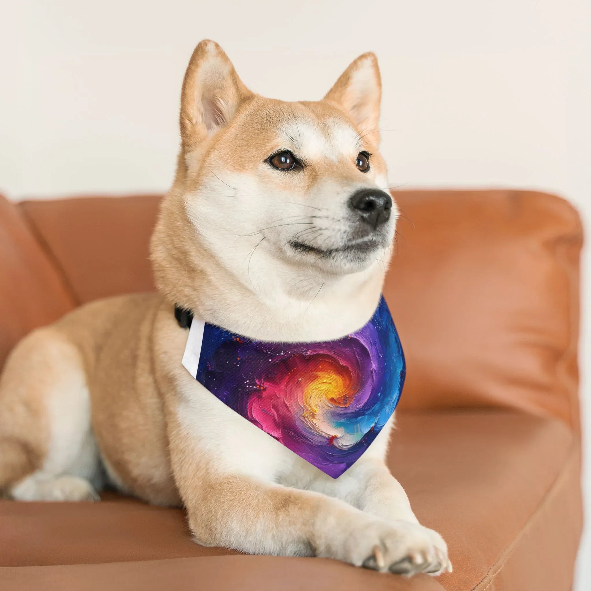 Galaxy Swirl Pet Bandana Collar | Nebula Space Print - 250 USA Celebration