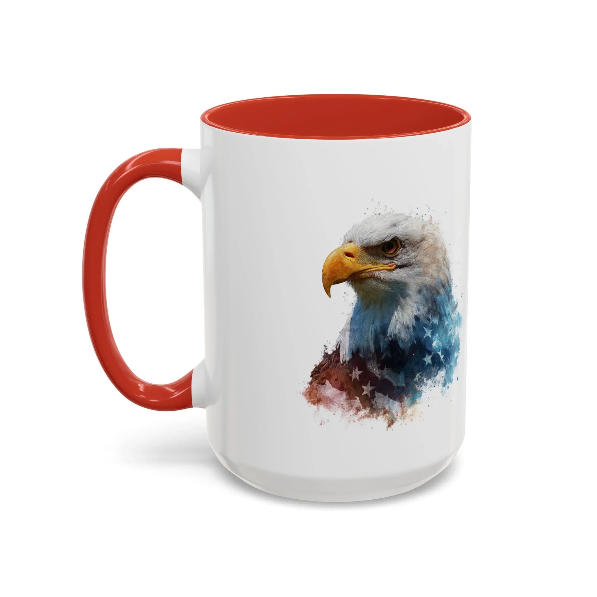 American Bald Eagle watercolor, Coffee Mug | Patriotic flag design - 250 USA Celebration