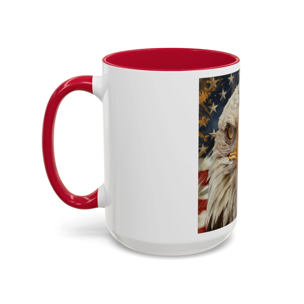 Colorful Mugs (11oz, 15oz) Majestic bald eagle head Patriotic coffee cup, America 250 Celebration coffee cup - 250 USA Celebration