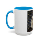 Colorful Mugs (11oz, 15oz) American eagle with American flag, fireworks all around the eagle, patriotic themed - 250 USA Celebration