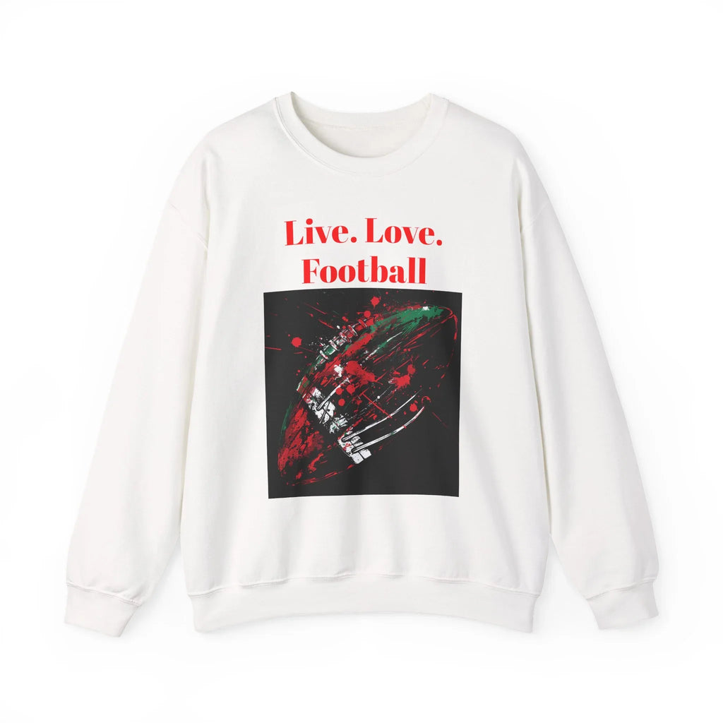 Football Sweatshirt, Live Love Football Crewneck Jumper, Sports Fan Gift, Game Day Apparel, Team Spirit Top, Unisex Sweatshirt - 250 USA Celebration