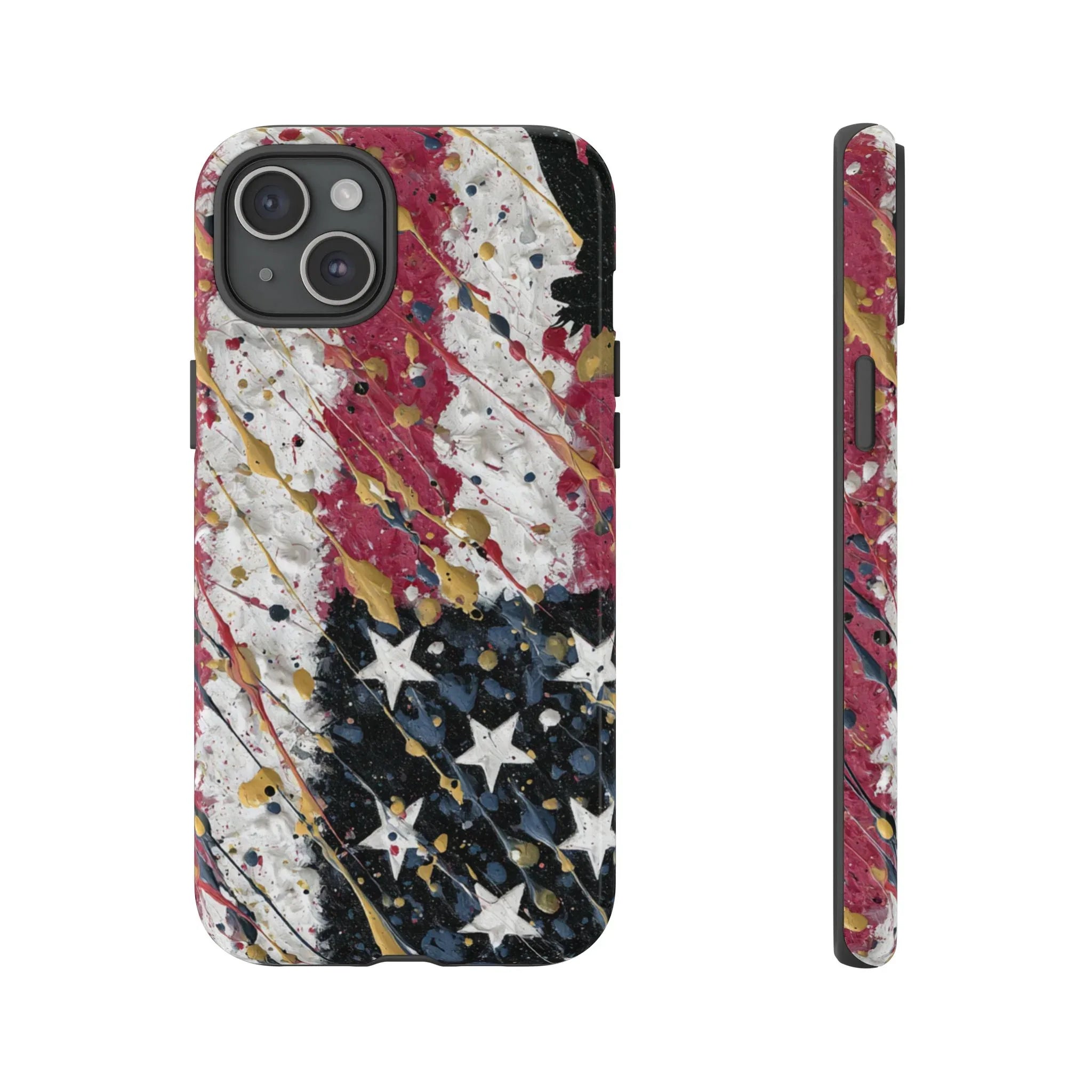 Abstract Drip American Flag Phone Case | Tough Case - 250 USA Celebration