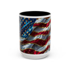 Patriotic American Flag Accent Coffee Mug (11/15oz)