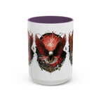 Red Eagle Emblem Accent Coffee Mug | Patriotic Eagle Design - 250 USA Celebration