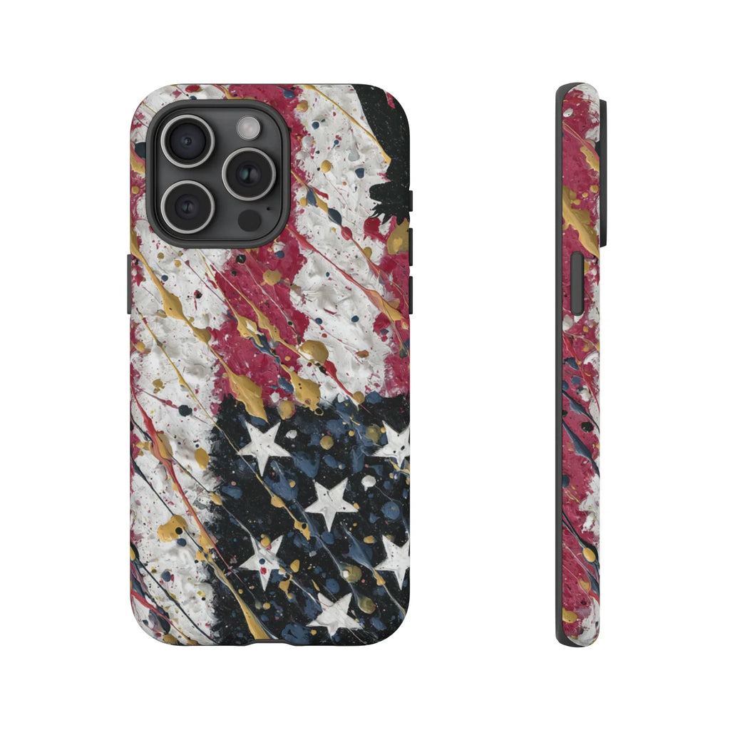 Abstract Drip American Flag Phone Case | Tough Case - 250 USA Celebration