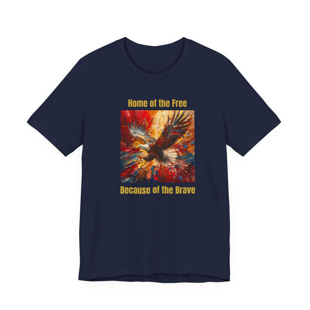 Patriotic Eagle T-Shirt – "Home of the Free, Because of the Brave" Graphic Tee