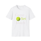 Game Set Match T-Shirt | Tennis Ball Graphic Tee - 250 USA Celebration