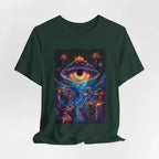 Glowing Third Eye Psychedelic Mushrooms T-Shirt | Neon Lava Lamp Blacklight - 250 USA Celebration