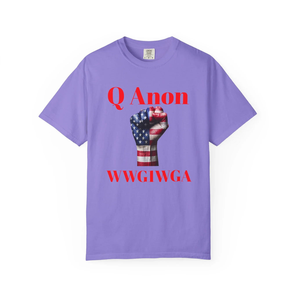 Q Anon Fist T-shirt | WWG1WGA Print - 250 USA Celebration
