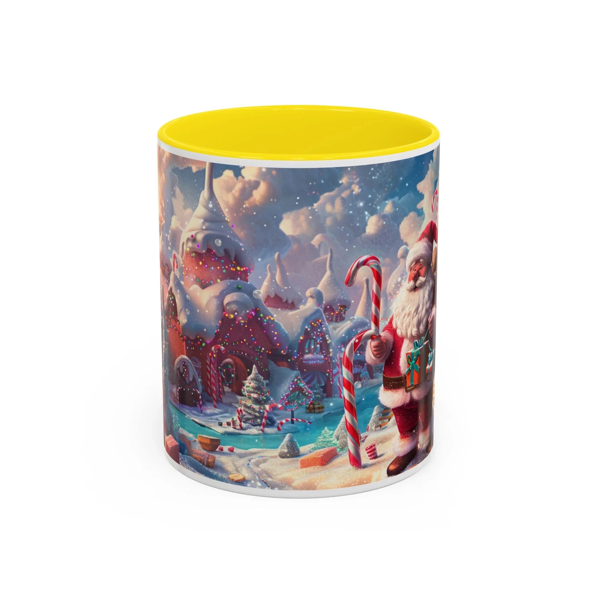 Festive Santa Accent Coffee Mug, Christmas Gift, Holiday Decor, Winter Wonderland, Hot Cocoa Mug, Seasonal Drinkware - 250 USA Celebration