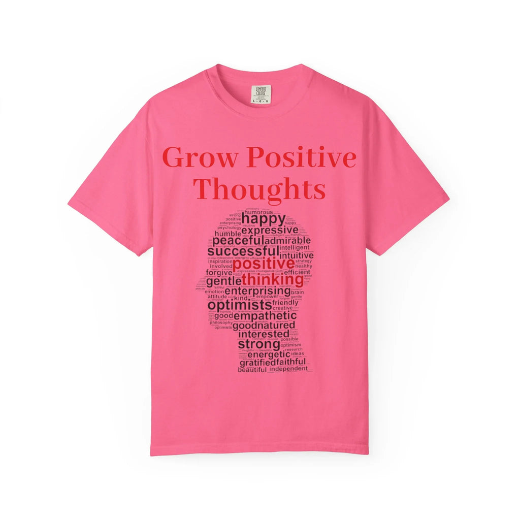 Grow Positive Thoughts T-shirt | Positive Word Cloud Mental Health Tee - 250 USA Celebration