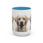 Soulful Labrador Portrait Accent Coffee Mug, Cute Dog Face Ceramic Mug - 250 USA Celebration