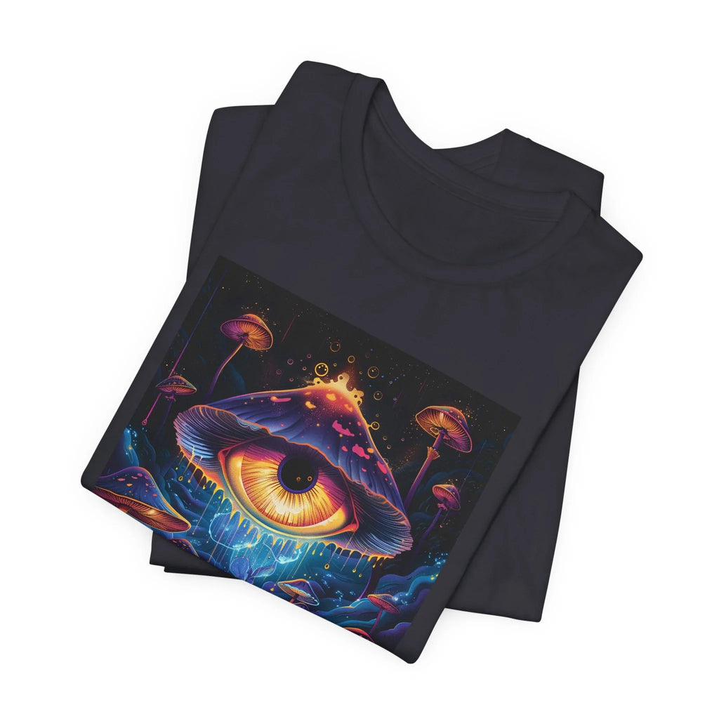 Glowing Third Eye Psychedelic Mushrooms T-Shirt | Neon Lava Lamp Blacklight - 250 USA Celebration