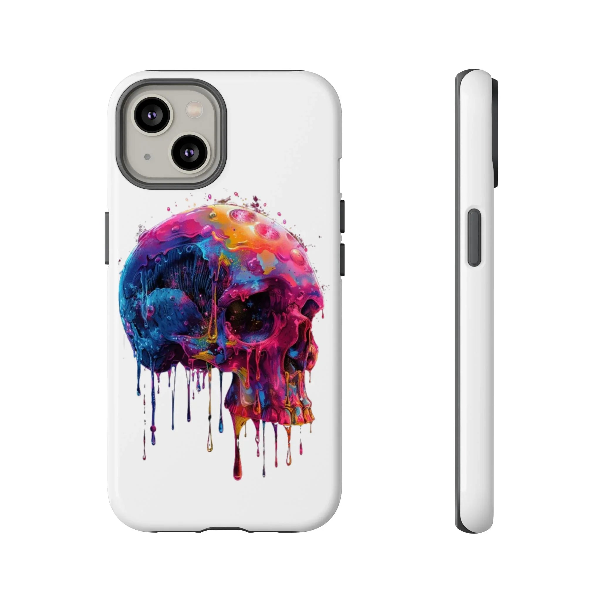Colorful Drip Skull Phone Case | Hard Plastic Protective Case - 250 USA Celebration