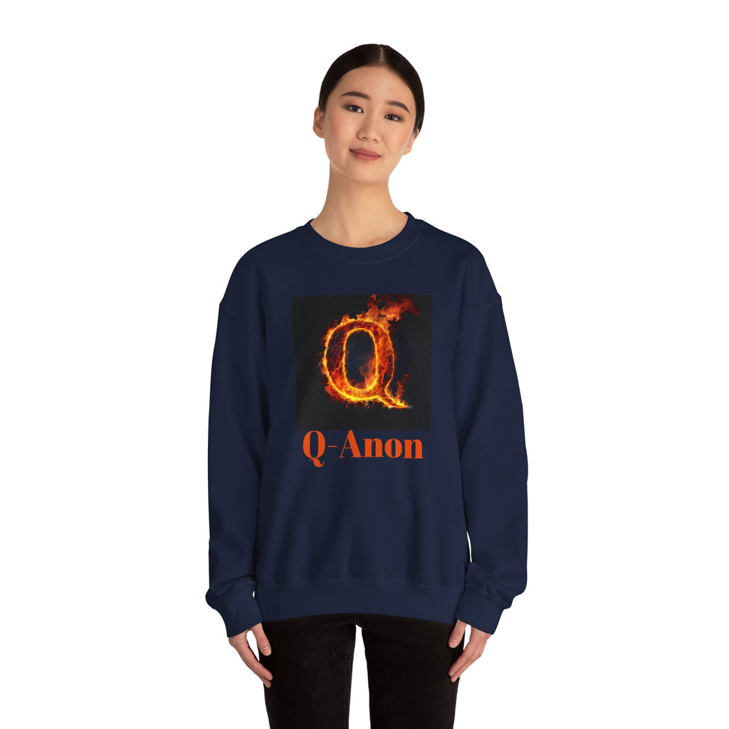 Sweatshirt — Q-Anon Flame Logo Crewneck