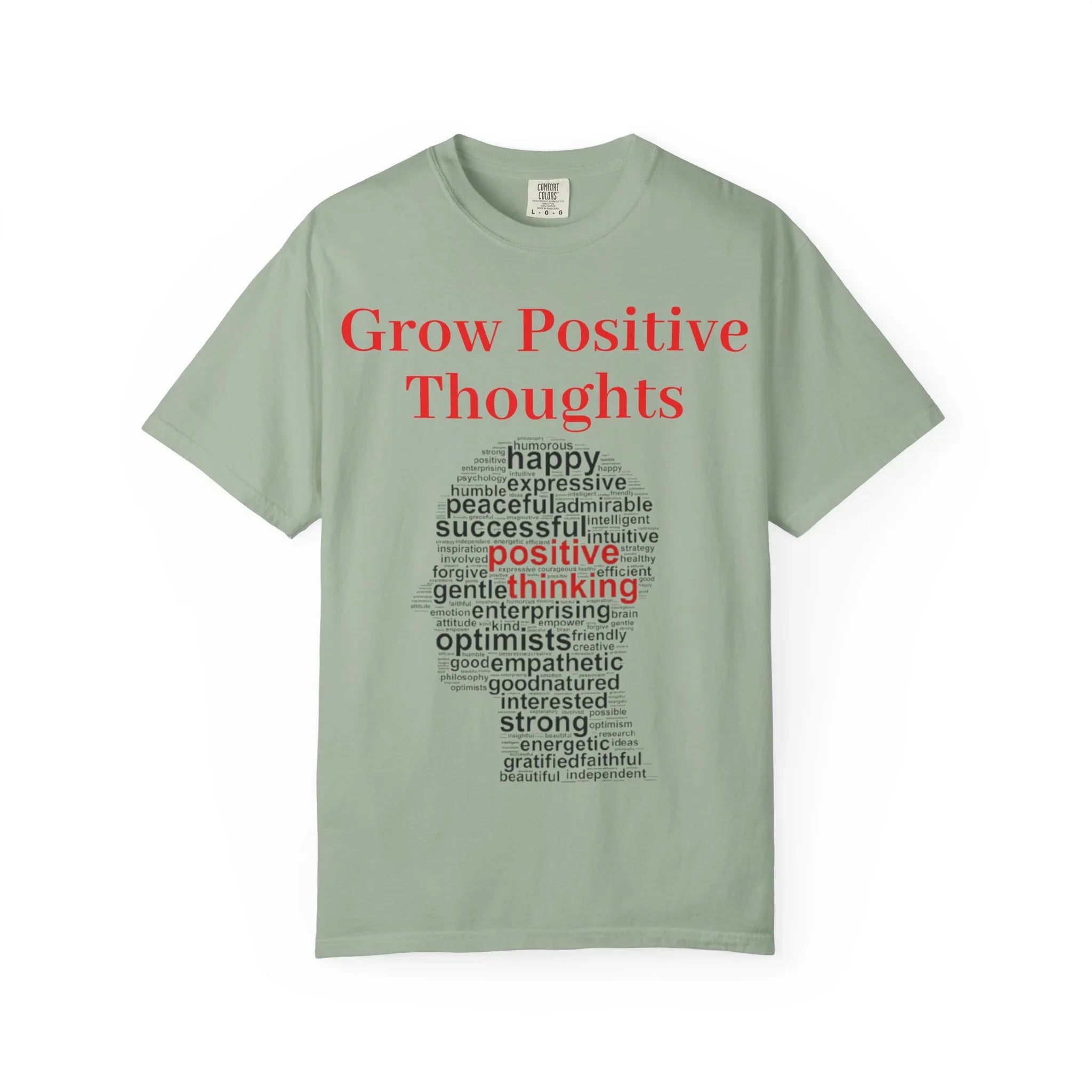 Grow Positive Thoughts T-shirt | Positive Word Cloud Mental Health Tee - 250 USA Celebration