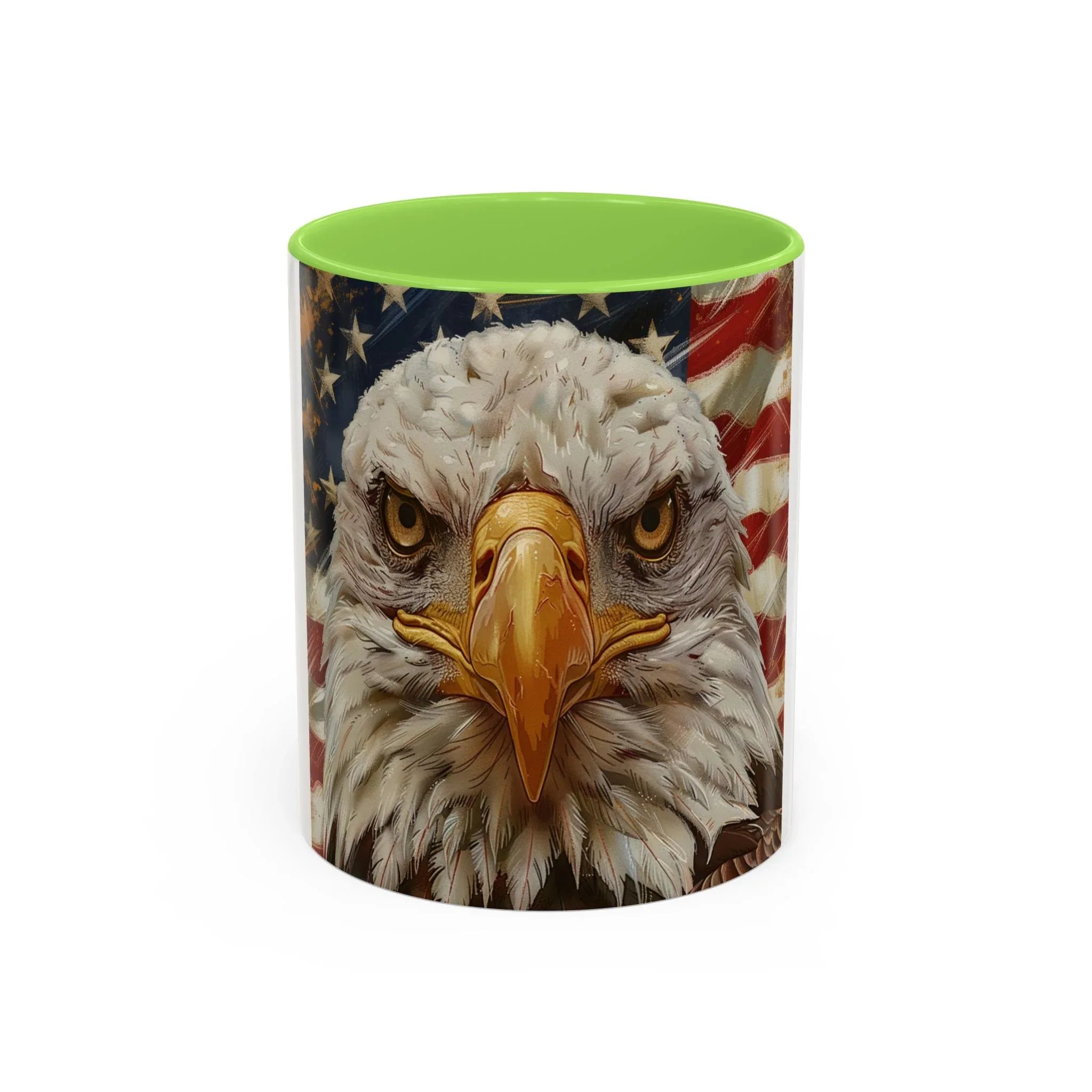 Colorful Mugs (11oz, 15oz) Majestic bald eagle head Patriotic coffee cup, America 250 Celebration coffee cup - 250 USA Celebration