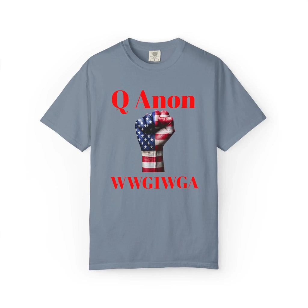 Q Anon Fist T-shirt | WWG1WGA Print - 250 USA Celebration