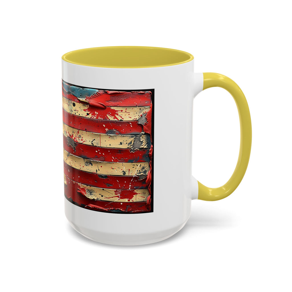 Colorful Mugs (11oz, 15oz), American Flag, Patriotic Flag coffee cup