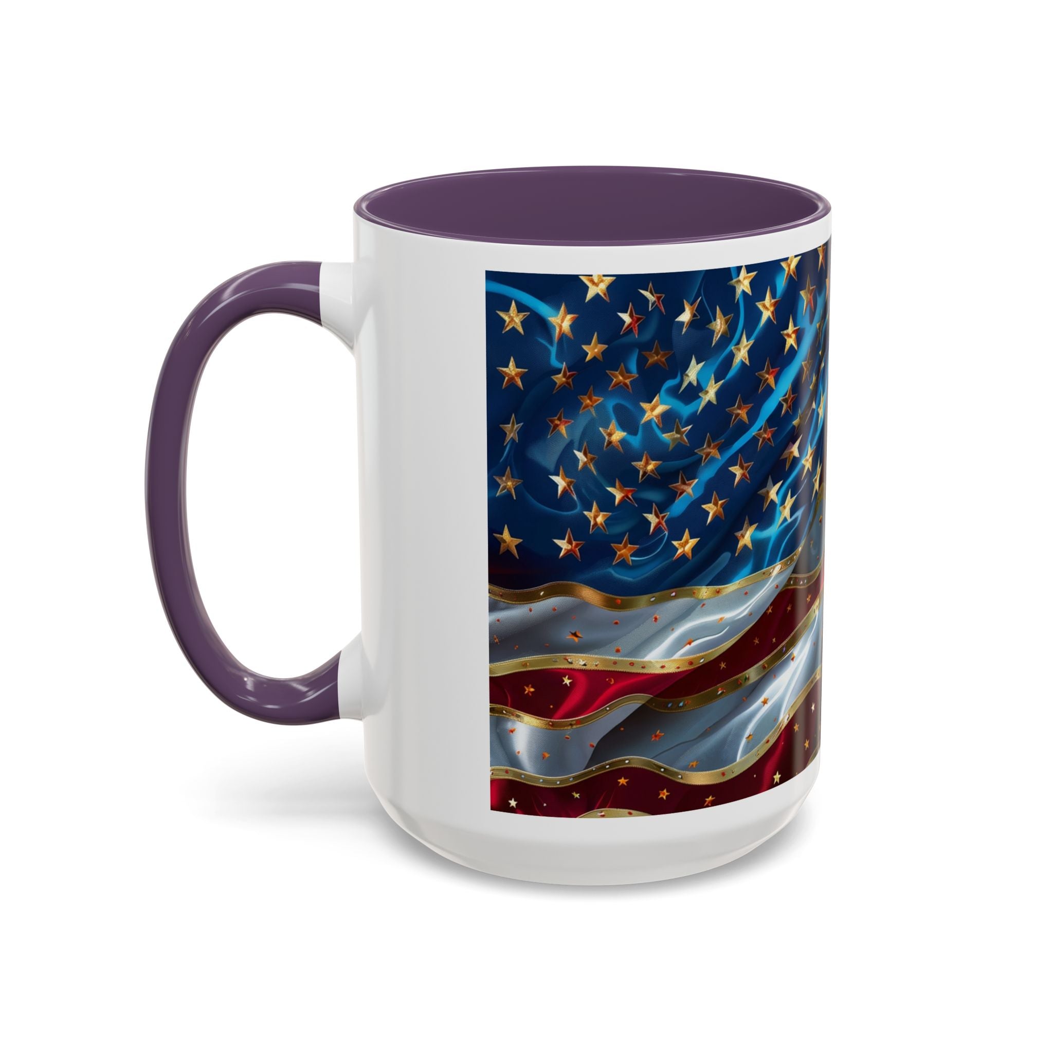 Patriotic American Flag Accent Coffee Mug (11/15oz)