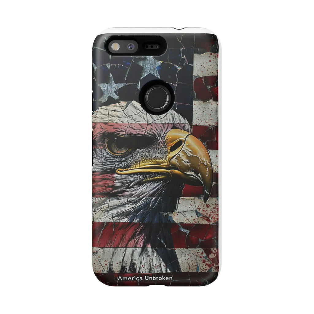 American Flag Bald Eagle phone case | Patriotic iPhone cover, cracked vintage flag design - 250 USA Celebration