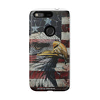 American Flag Bald Eagle phone case | Patriotic iPhone cover, cracked vintage flag design - 250 USA Celebration