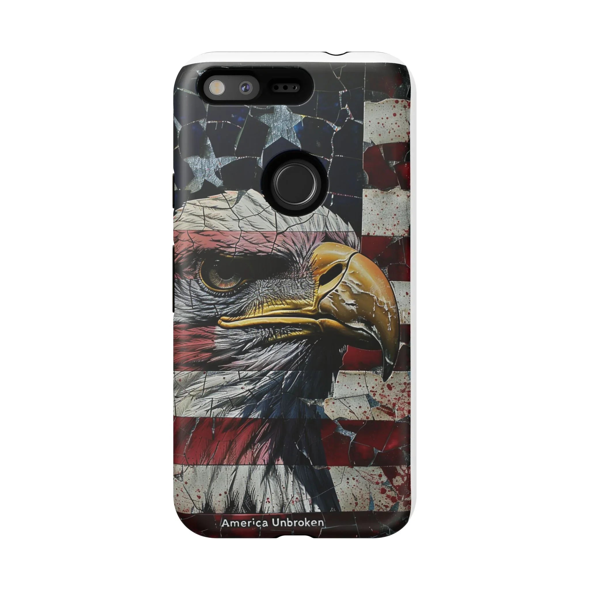 American Flag Bald Eagle phone case | Patriotic iPhone cover, cracked vintage flag design - 250 USA Celebration