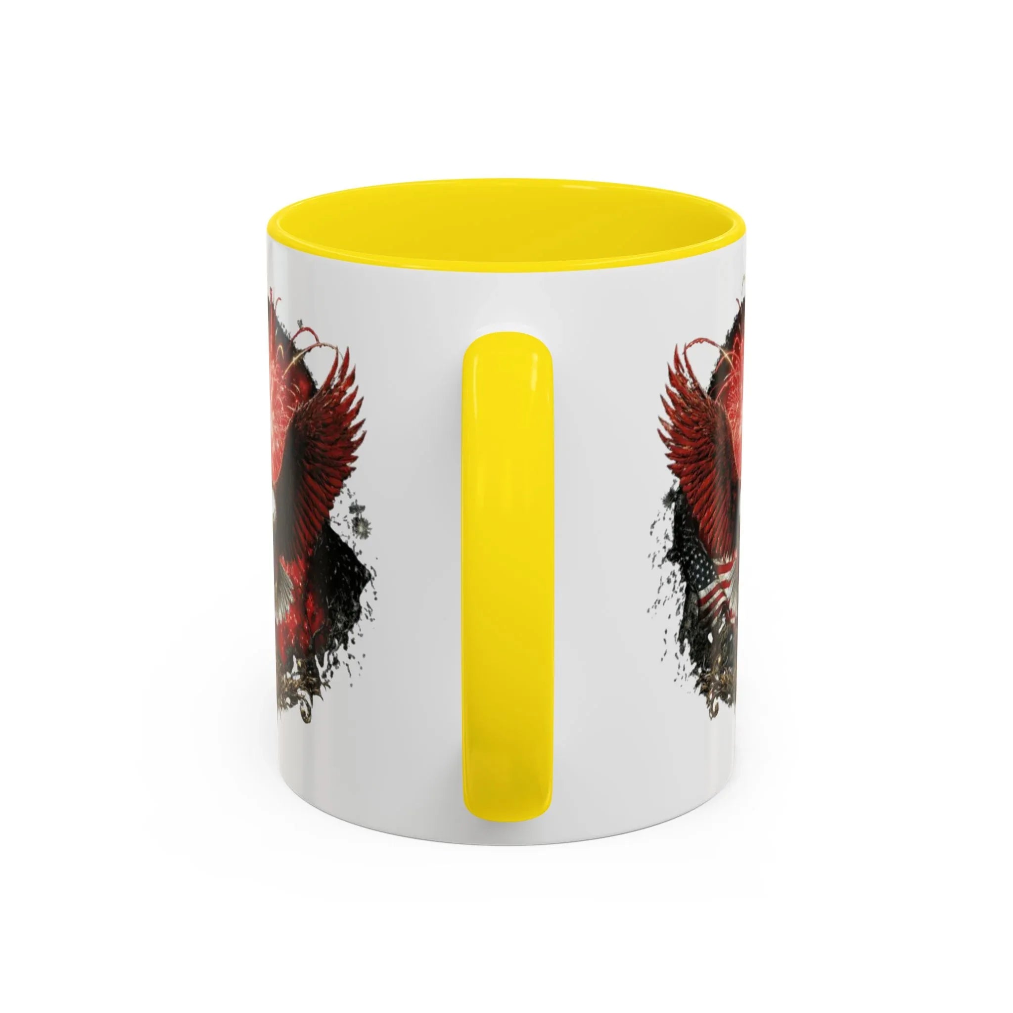 Red Eagle Emblem Accent Coffee Mug | Patriotic Eagle Design - 250 USA Celebration