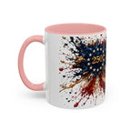 Patriotic 250th Anniversary Coffee Mug – American Flag Splash Accent (11/15oz)