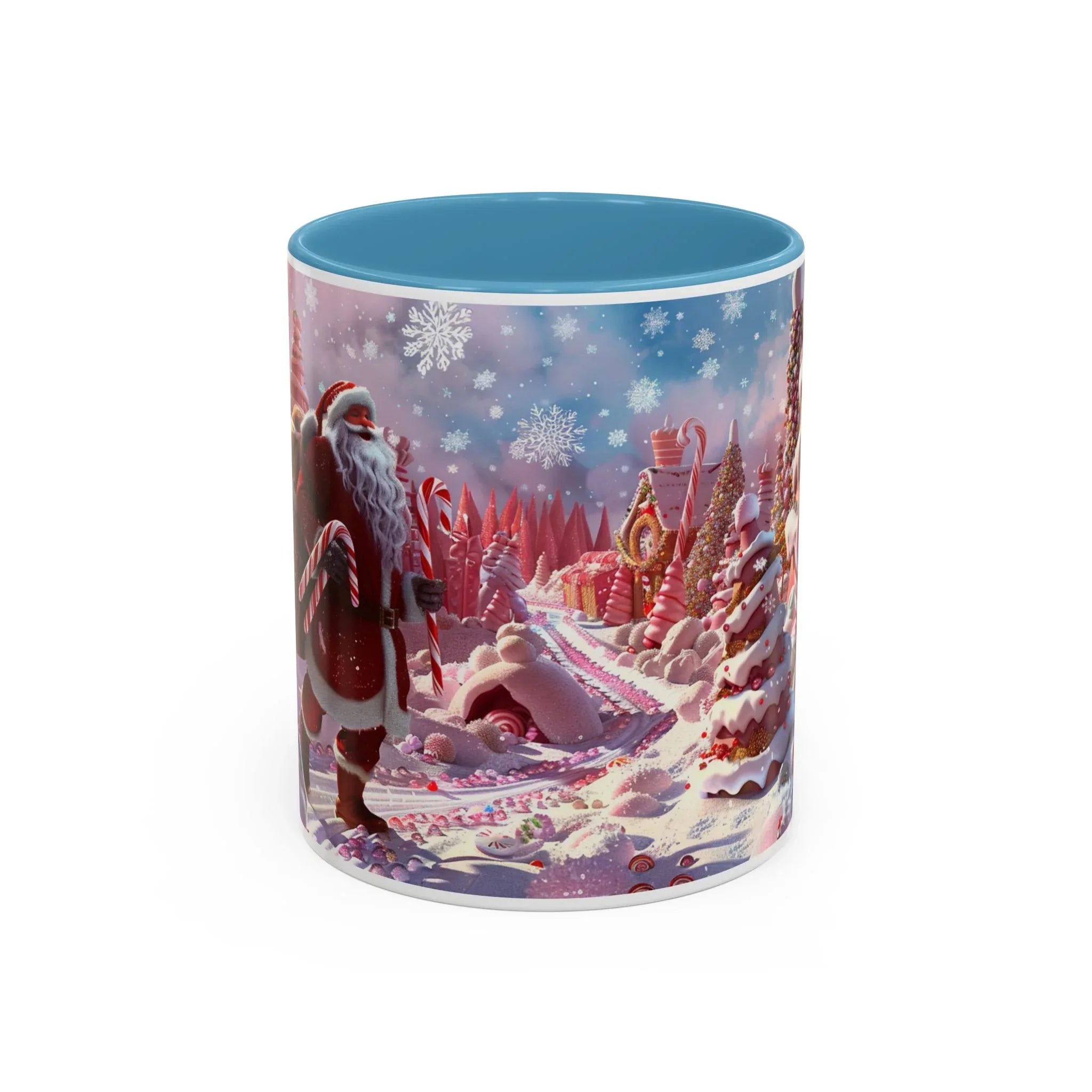 Coffee Mug, Festive Santa in Candy Wonderland, 11oz, 15oz, Tim Burton Style, Whimsical Holiday Cup, Christmas Gift, Hot Cocoa Mug - 250 USA Celebration