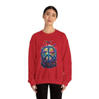 Psychedelic Mushroom Peace Sign Crewneck Sweatshirt | 60s Hippie Tie-Dye - 250 USA Celebration