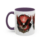 Red Eagle Emblem Accent Coffee Mug | Patriotic Eagle Design - 250 USA Celebration
