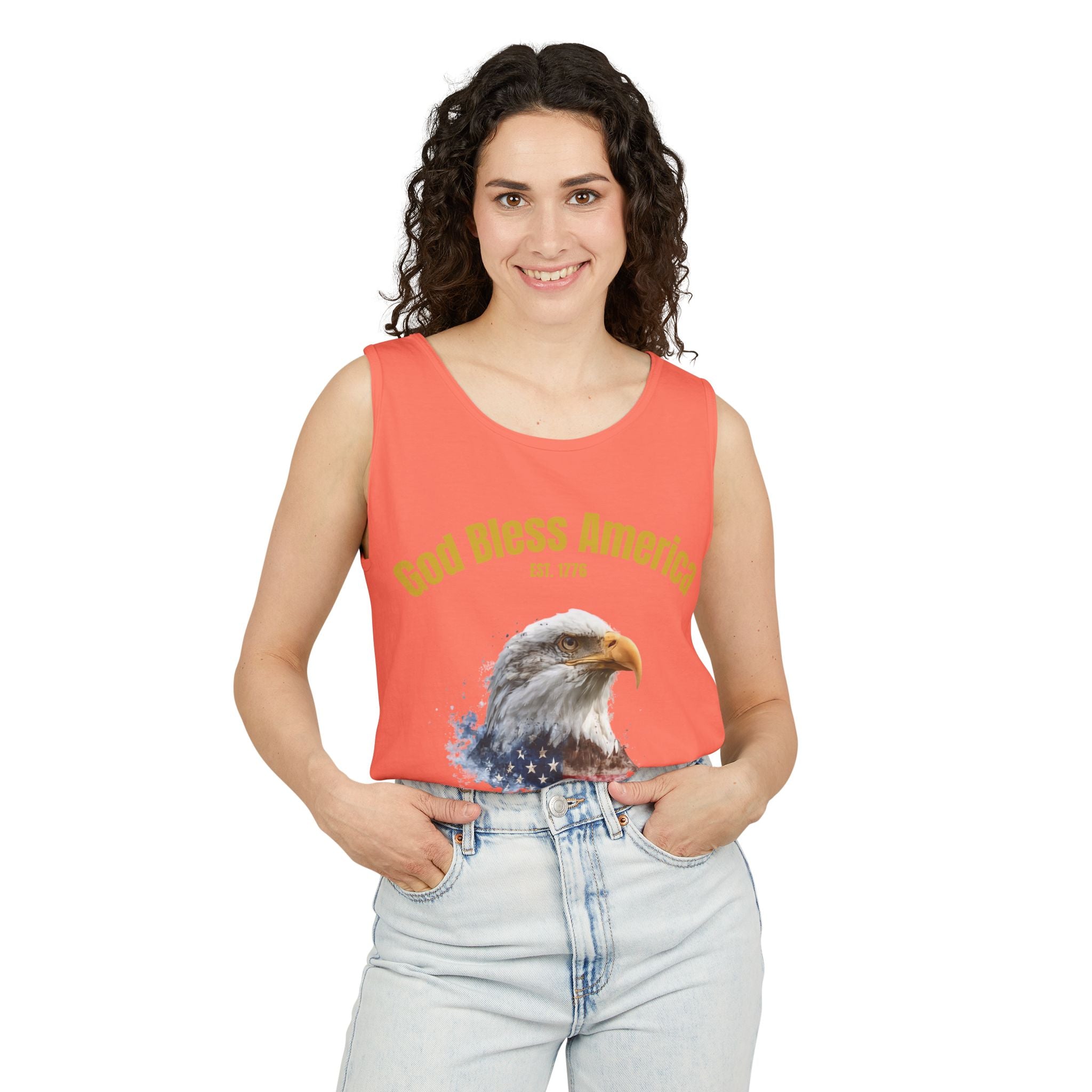 America 250 Tank Top | Official 250th Anniversary Edition American Bald Eagle watercolor flag Tank Top | Patriotic Eagle design