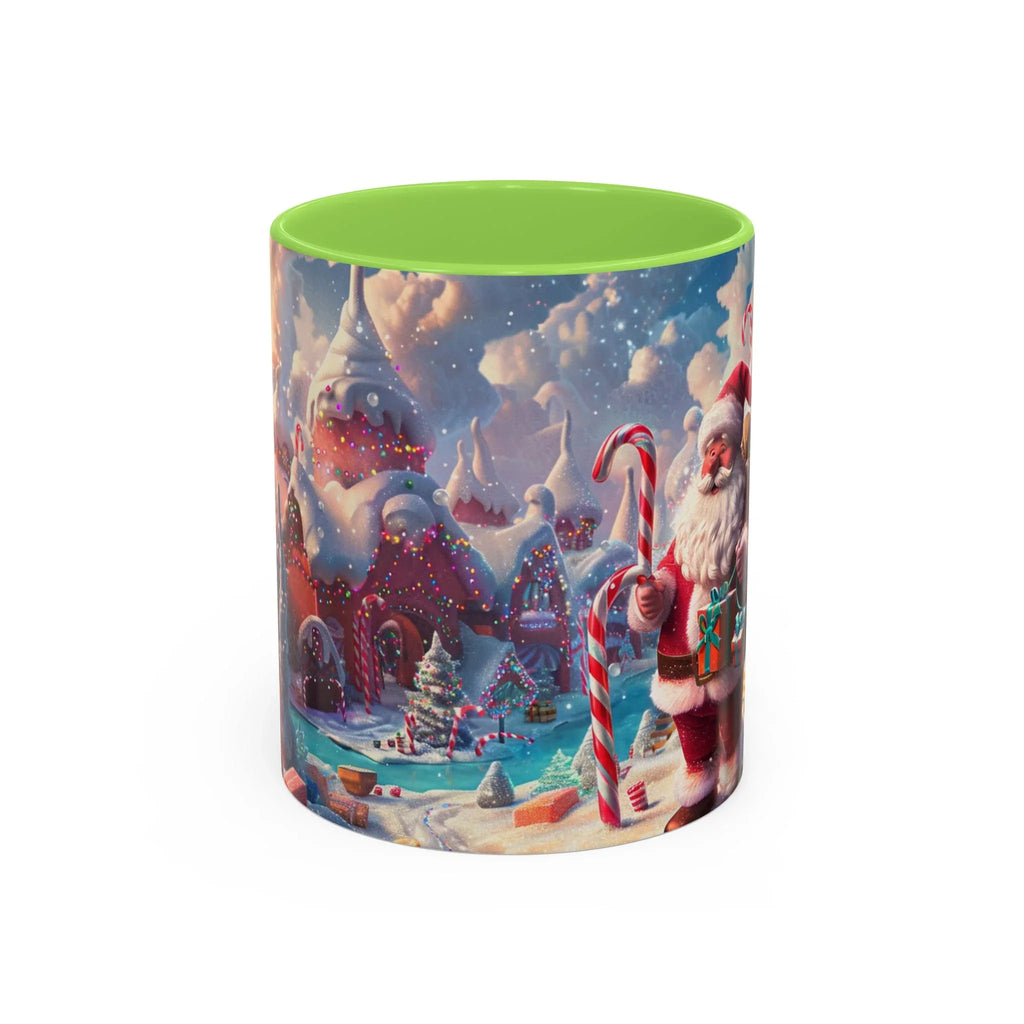 Festive Santa in Candy Wonderland mug | Holiday Christmas ceramic mug - 250 USA Celebration