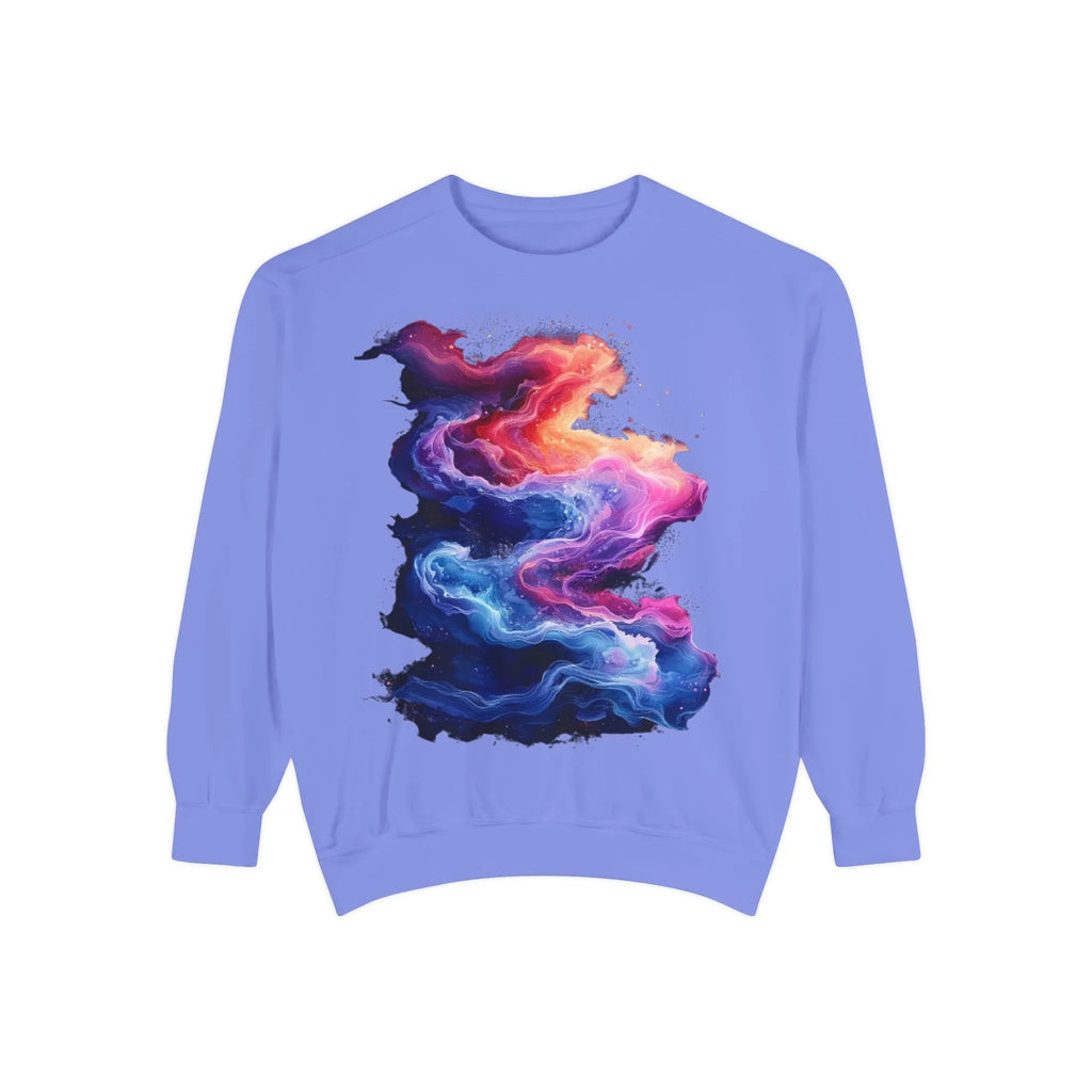 Hyper Bloom Fracture: Psychedelic tee with shattering florals in electric turquoise & magenta flares. Unisex trippy festival flair! - 250 USA Celebration