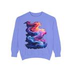 Hyper Bloom Fracture: Psychedelic tee with shattering florals in electric turquoise & magenta flares. Unisex trippy festival flair! - 250 USA Celebration