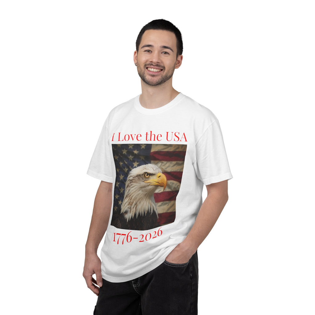 Patriotic Eagle T-Shirt — "I Love the USA 1776–2026"