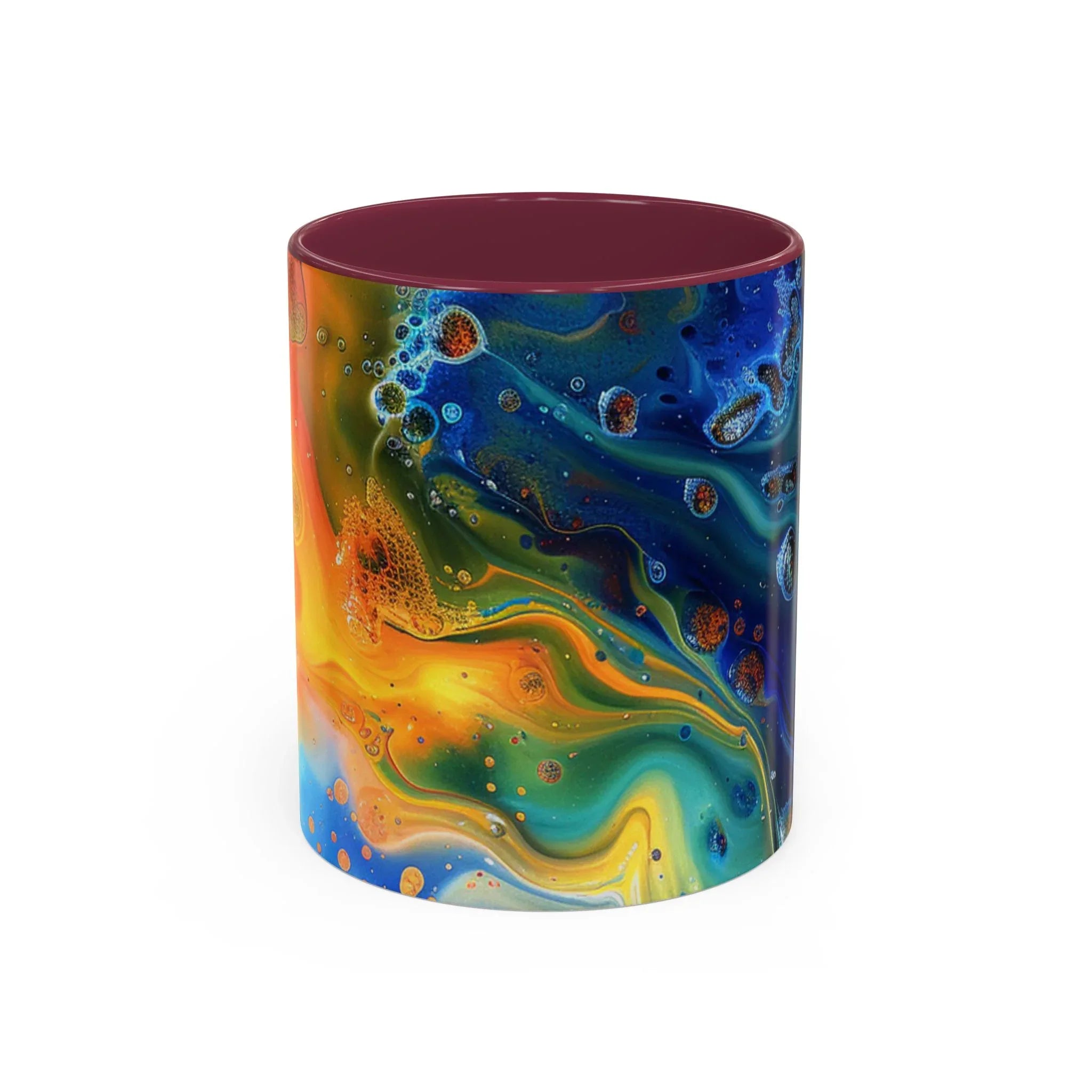 Colorful Mugs (11oz, 15oz) Intense abstract oil splat- coffee cup - 250 USA Celebration