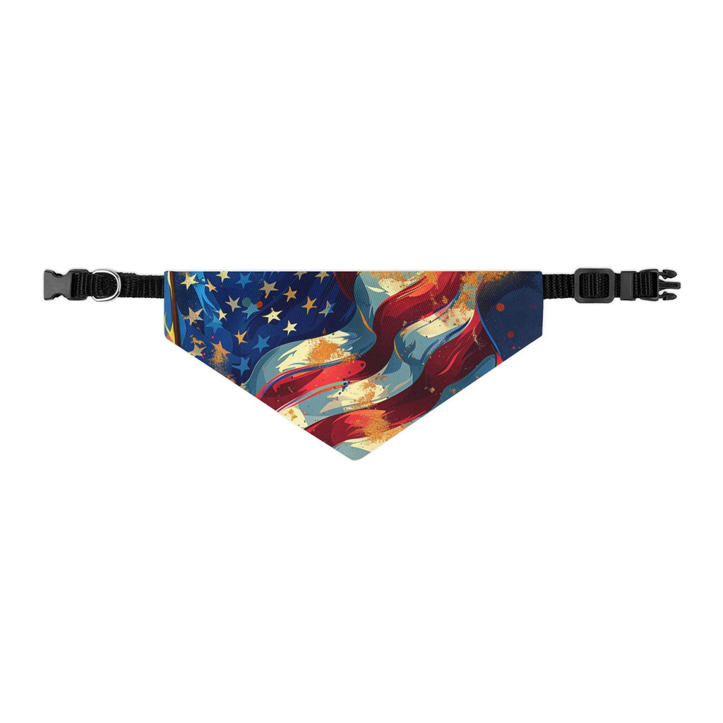 American Flag Watercolor Pet Bandana Collar | Patriotic Dog Bandana - 250 USA Celebration